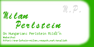 milan perlstein business card